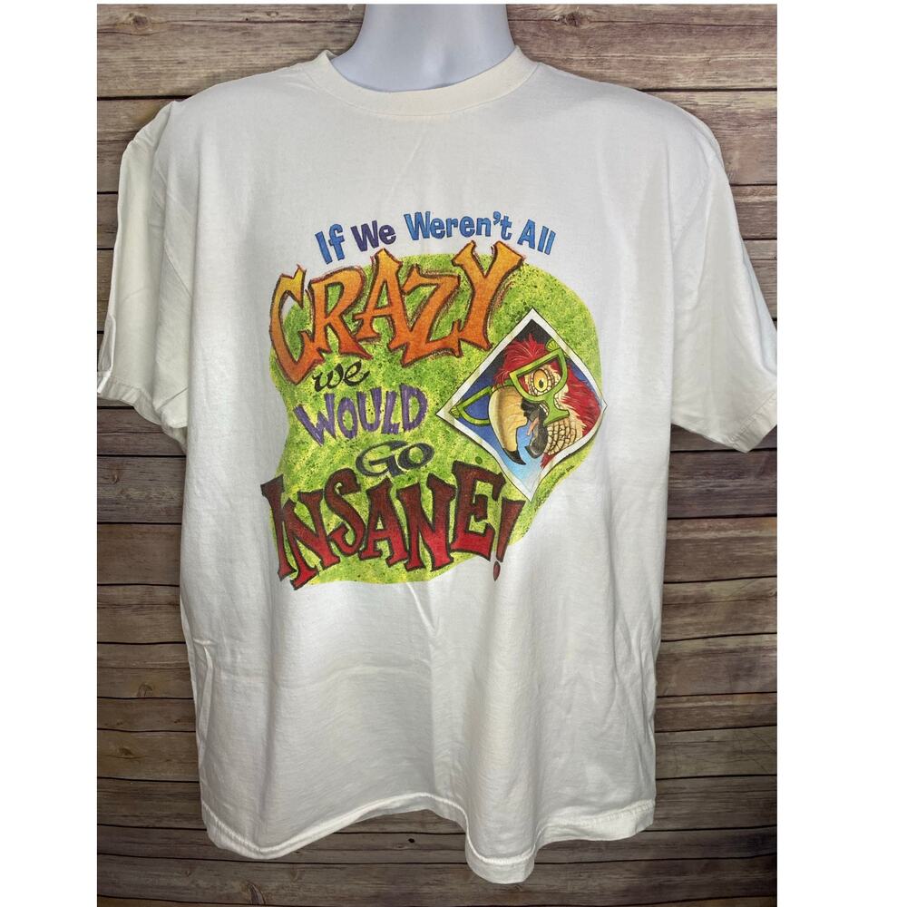 Caribbean Soul XL White Vintage 1998 Parrot Graphic Tee Made in USA